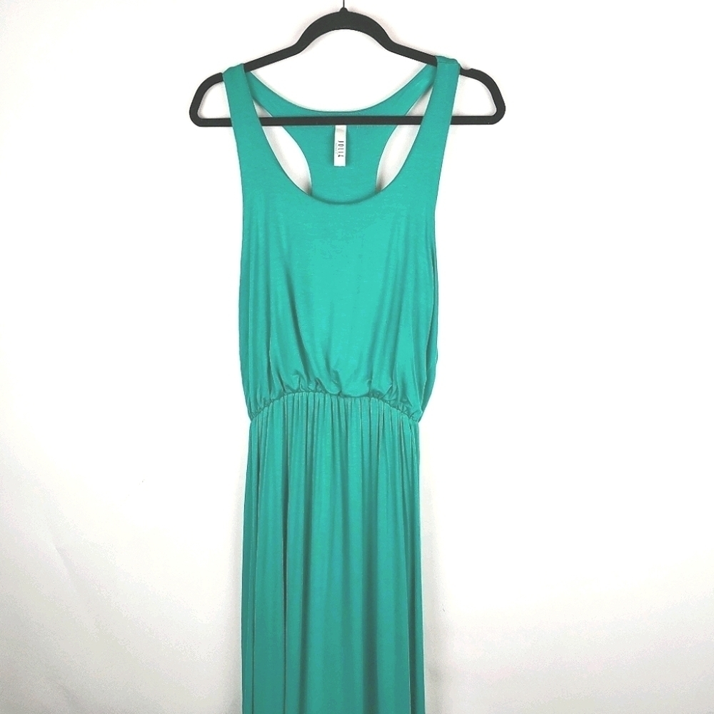 Modcloth Joli Jersey Maxi Dress Razor Back Teal